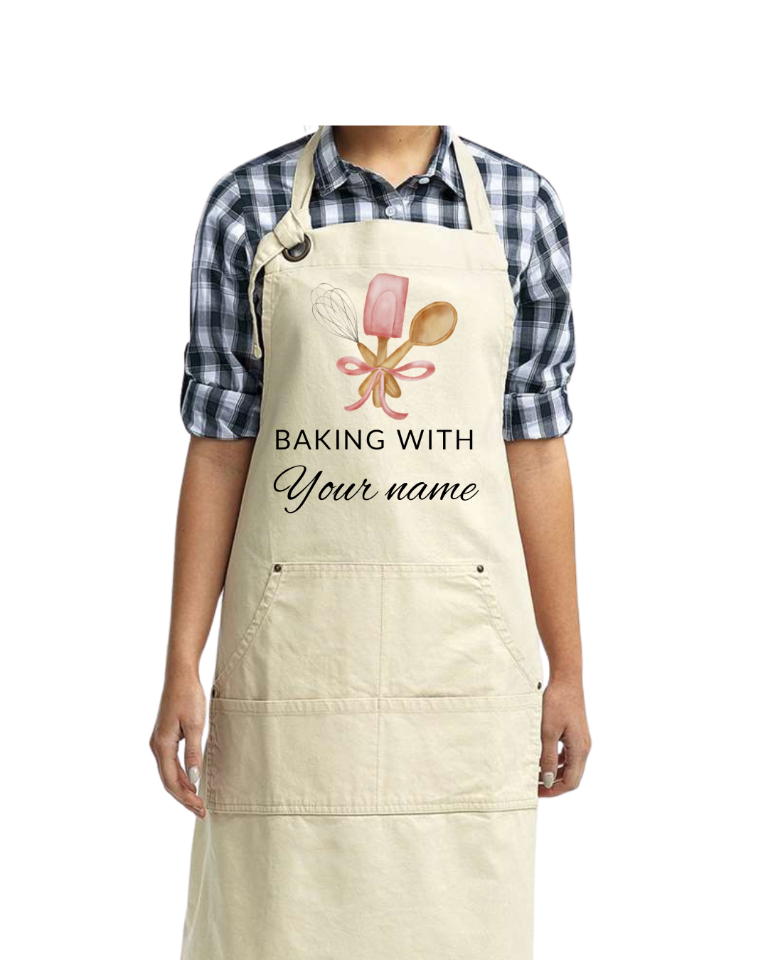 Personalized Apron – "Baking with [your name] - Custom Gift for Home Bakers