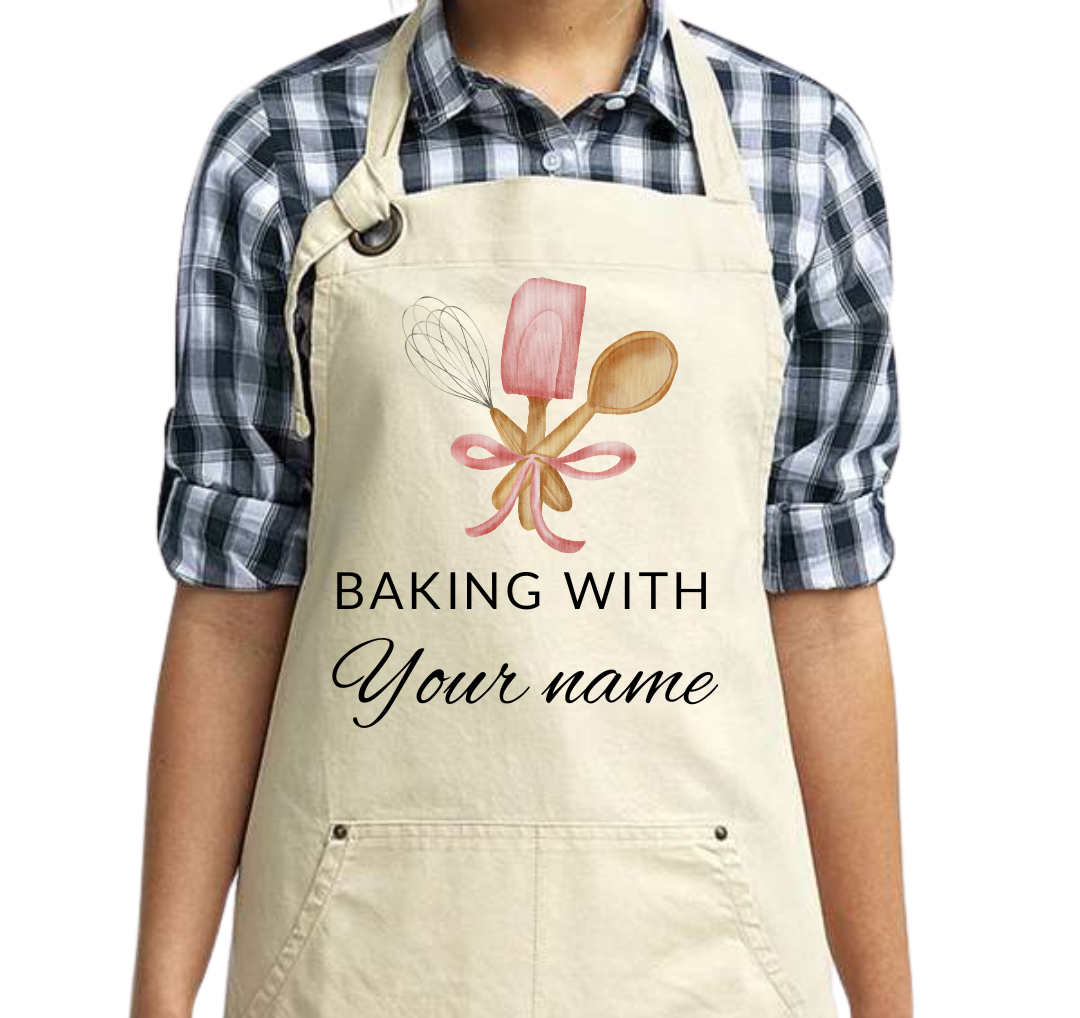 Personalized Apron – "Baking with [your name] - Custom Gift for Home Bakers
