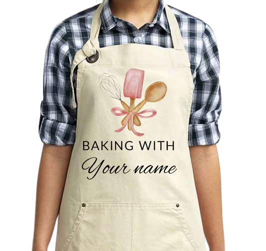 Personalized Apron – "Baking with [your name] - Custom Gift for Home Bakers